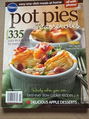 Pillsbury Pot Pies & Casseroles Cookbook - White Ceramic Dish Cover